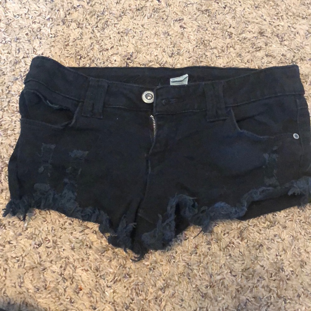 Black jean shorts